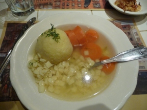 Chicken soup with matzo ball from New York City;s 2nd Ave. Deli     photo by A.Schneider