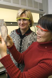 Margaret Frey, an associate professor of fiber science in Cornell’s College of Human Ecology and Chunhui Xiang, led the research.  File photo by Cornell University  